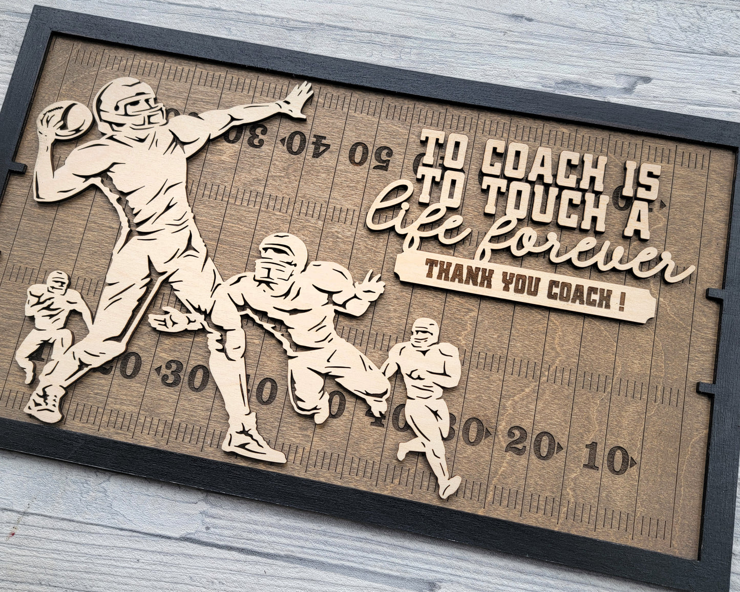 Custom Laser Engraved 3D Effect Football Plaque, Football Sign With Player Name And Jersey Number, Unique Gift for Athletes And Coaches
