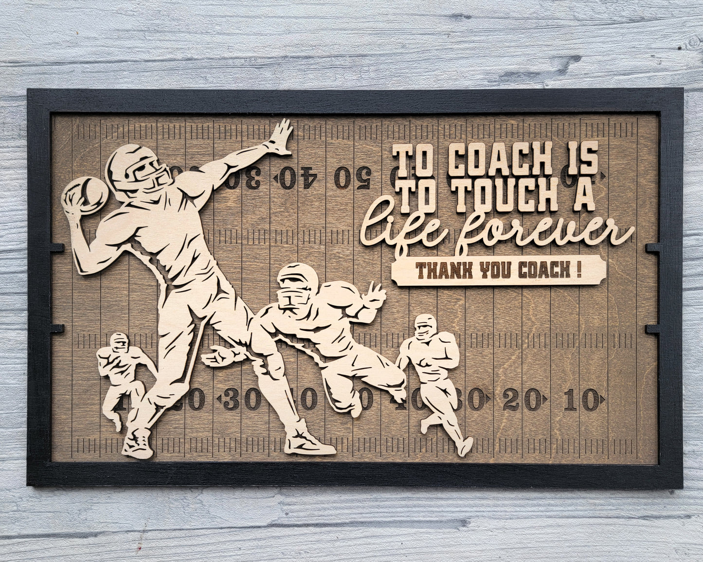 Custom Laser Engraved 3D Effect Football Plaque, Football Sign With Player Name And Jersey Number, Unique Gift for Athletes And Coaches