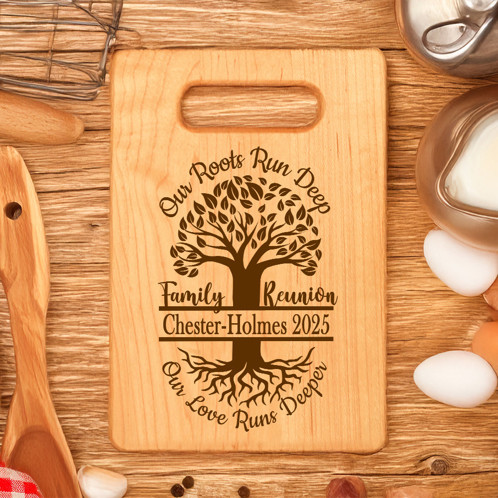 Personalized Family Reunion Maple Wood Cutting Board, Custom With Family Name, Family Reunion Gift Idea, Family Tree Wall Decor