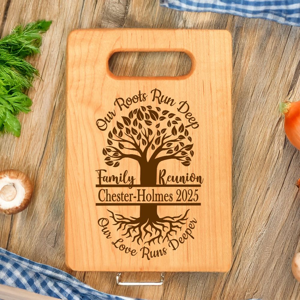 Personalized Family Reunion Maple Wood Cutting Board, Custom With Family Name, Family Reunion Gift Idea, Family Tree Wall Decor