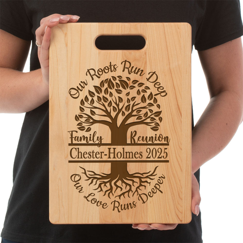 Personalized Family Reunion Maple Wood Cutting Board, Custom With Family Name, Family Reunion Gift Idea, Family Tree Wall Decor