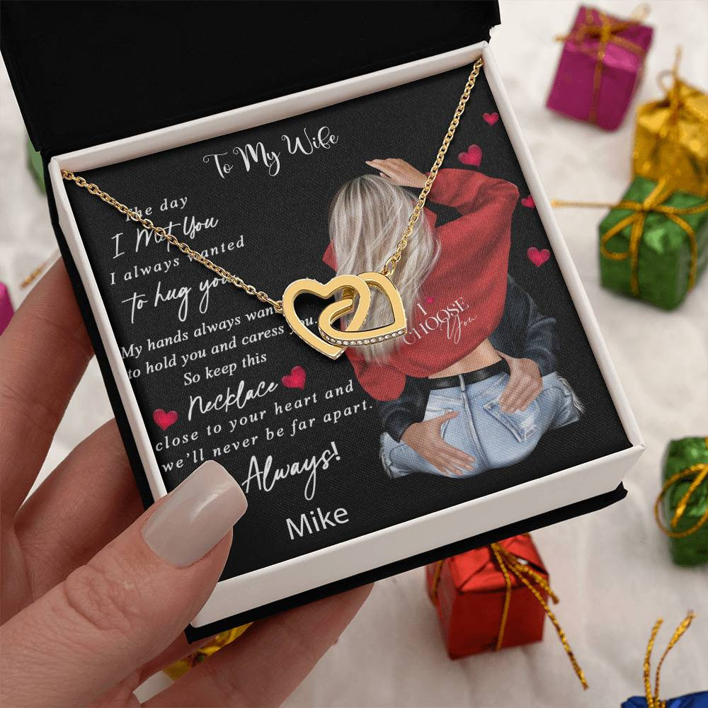 Interlocking Hearts Necklace (Yellow & White Gold Variants)