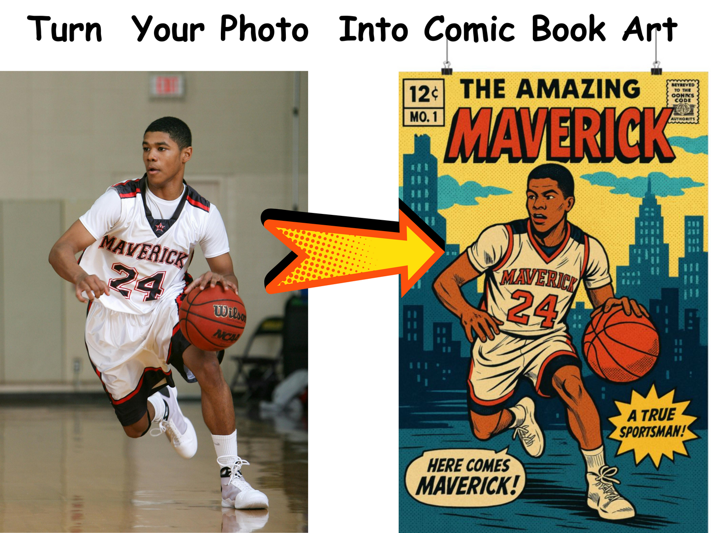 Personalized Comic Book Cover | Custom Superhero Portrait | Retro Pop Art Gift for Dad, Mom, Couple | Poster