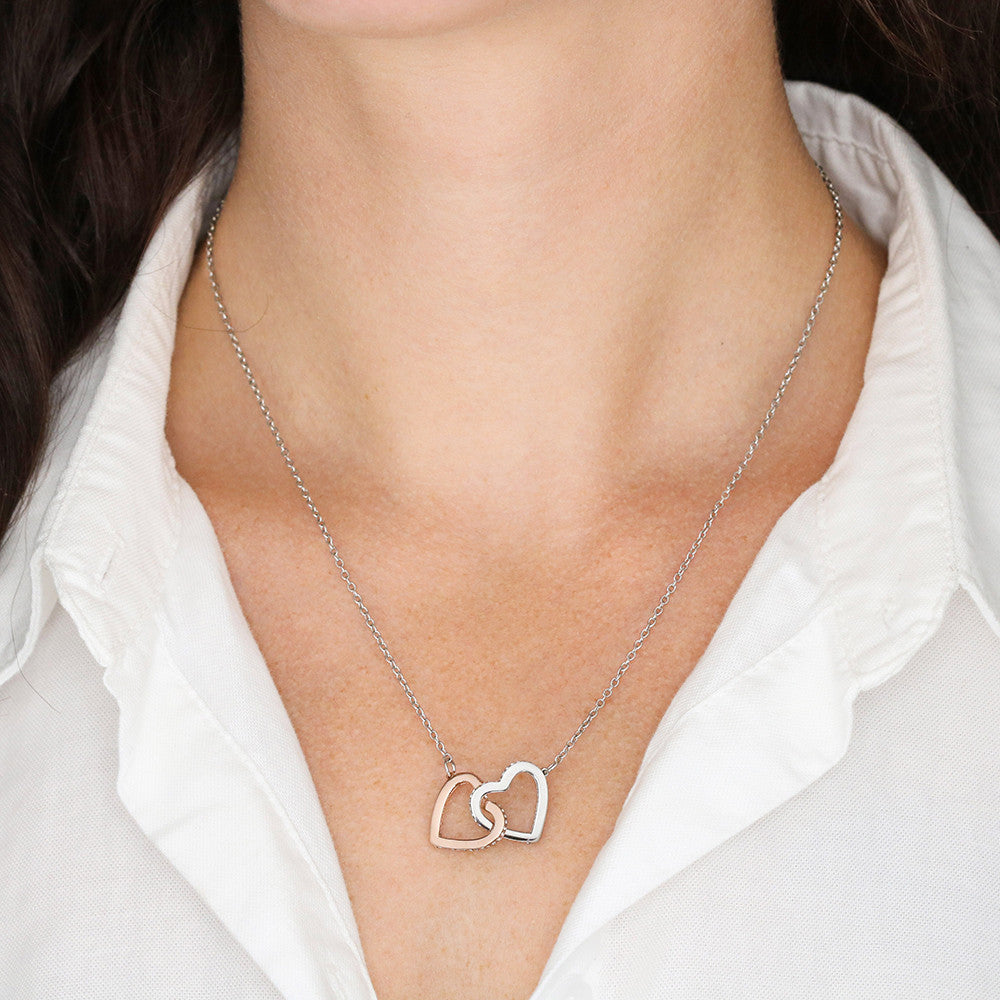 Interlocking Hearts Necklace (Yellow & White Gold Variants)