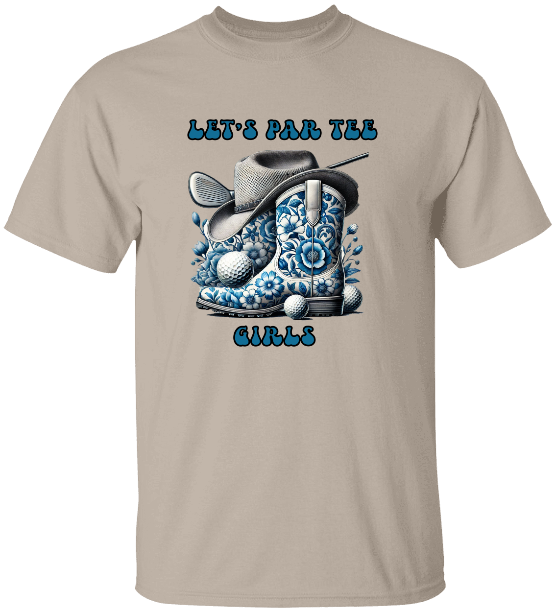 Let's Par Tee Girls Unisex Heavy Cotton Tee and Golf Towel