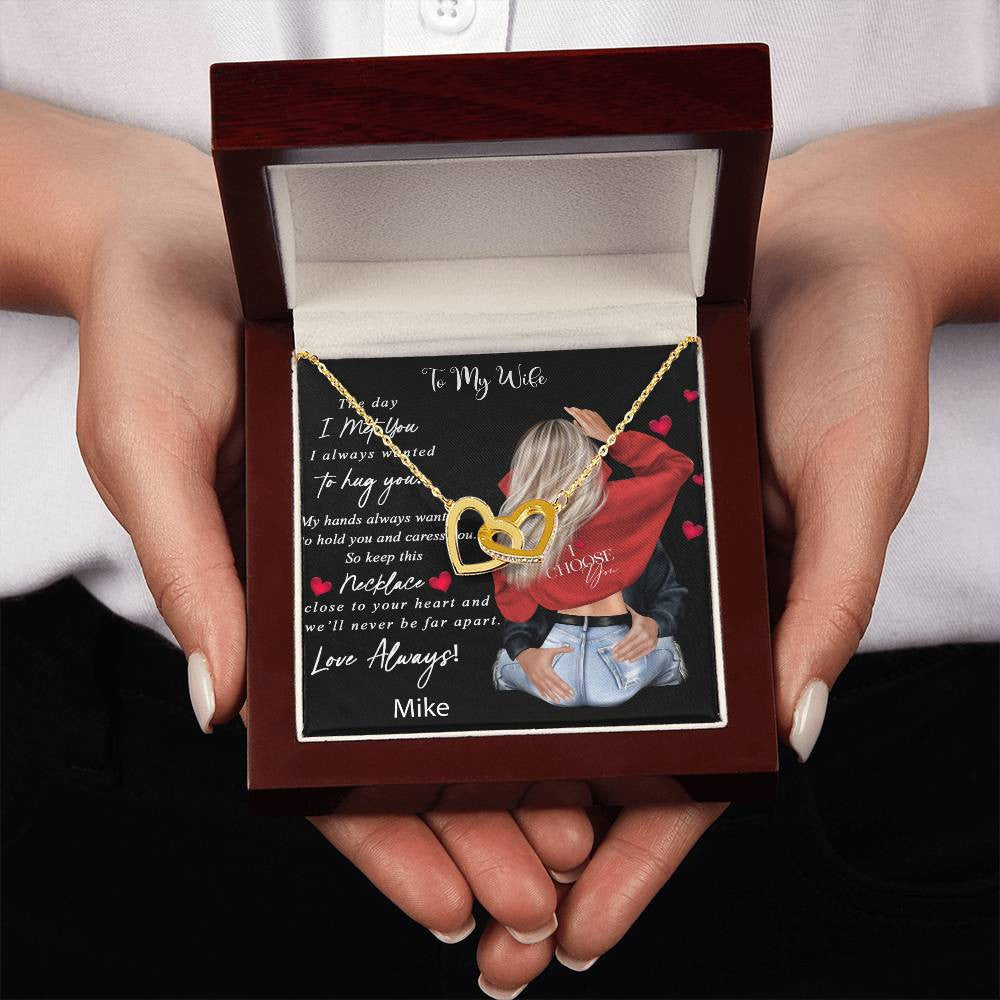 Interlocking Hearts Necklace (Yellow & White Gold Variants)