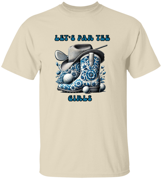 Let's Par Tee Girls Unisex Heavy Cotton Tee and Golf Towel