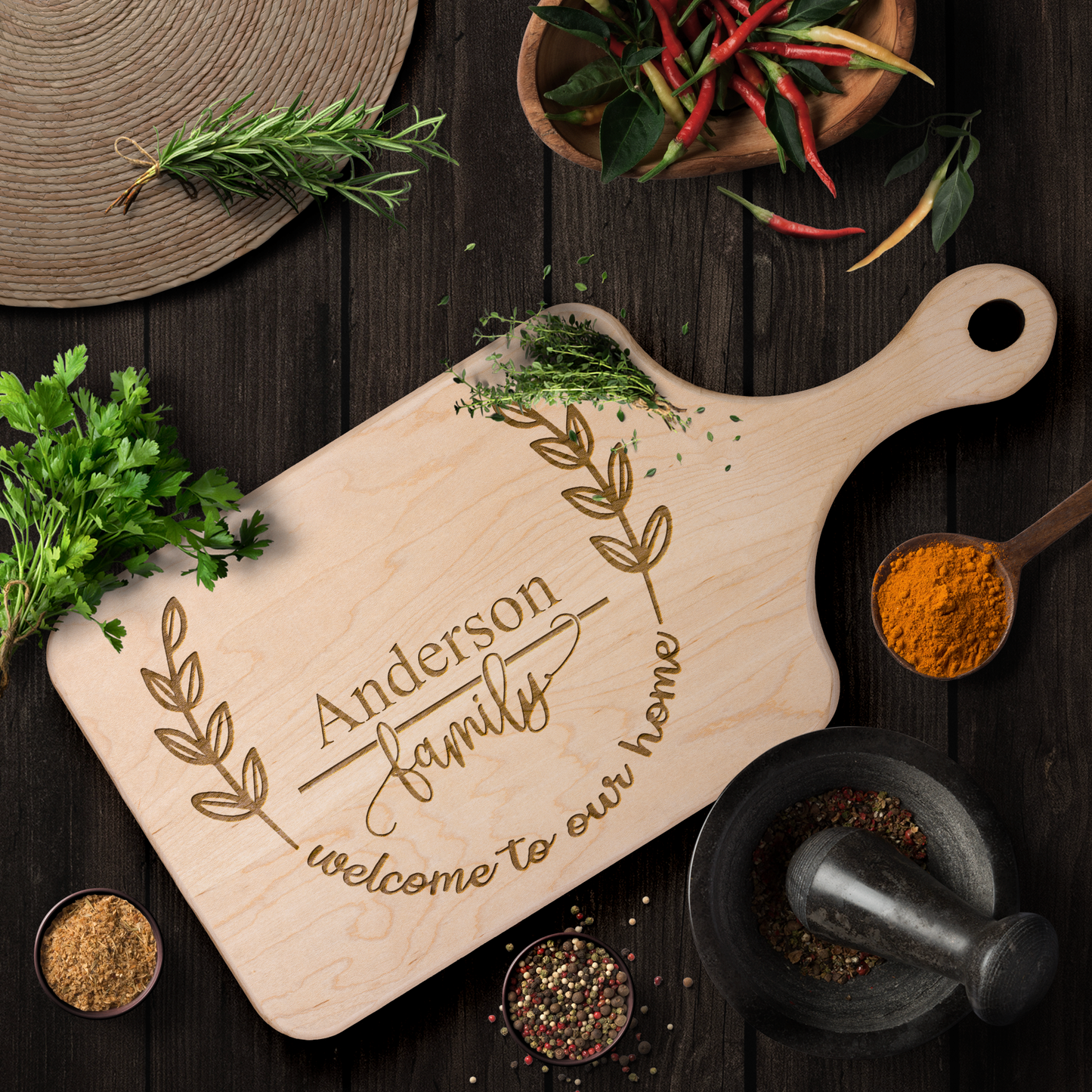 Custom Hardwood Cutting Board - Personalized Gift