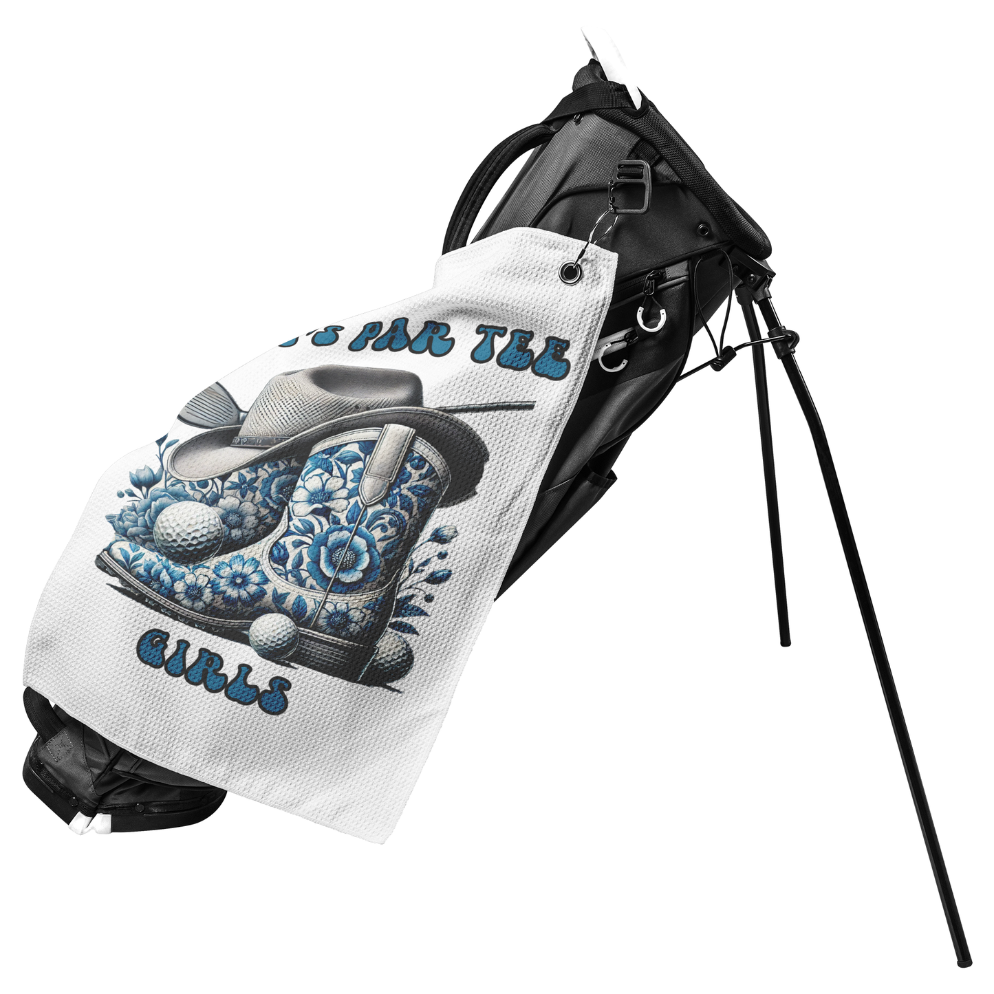 Let's Par Tee Girls Unisex Heavy Cotton Tee and Golf Towel