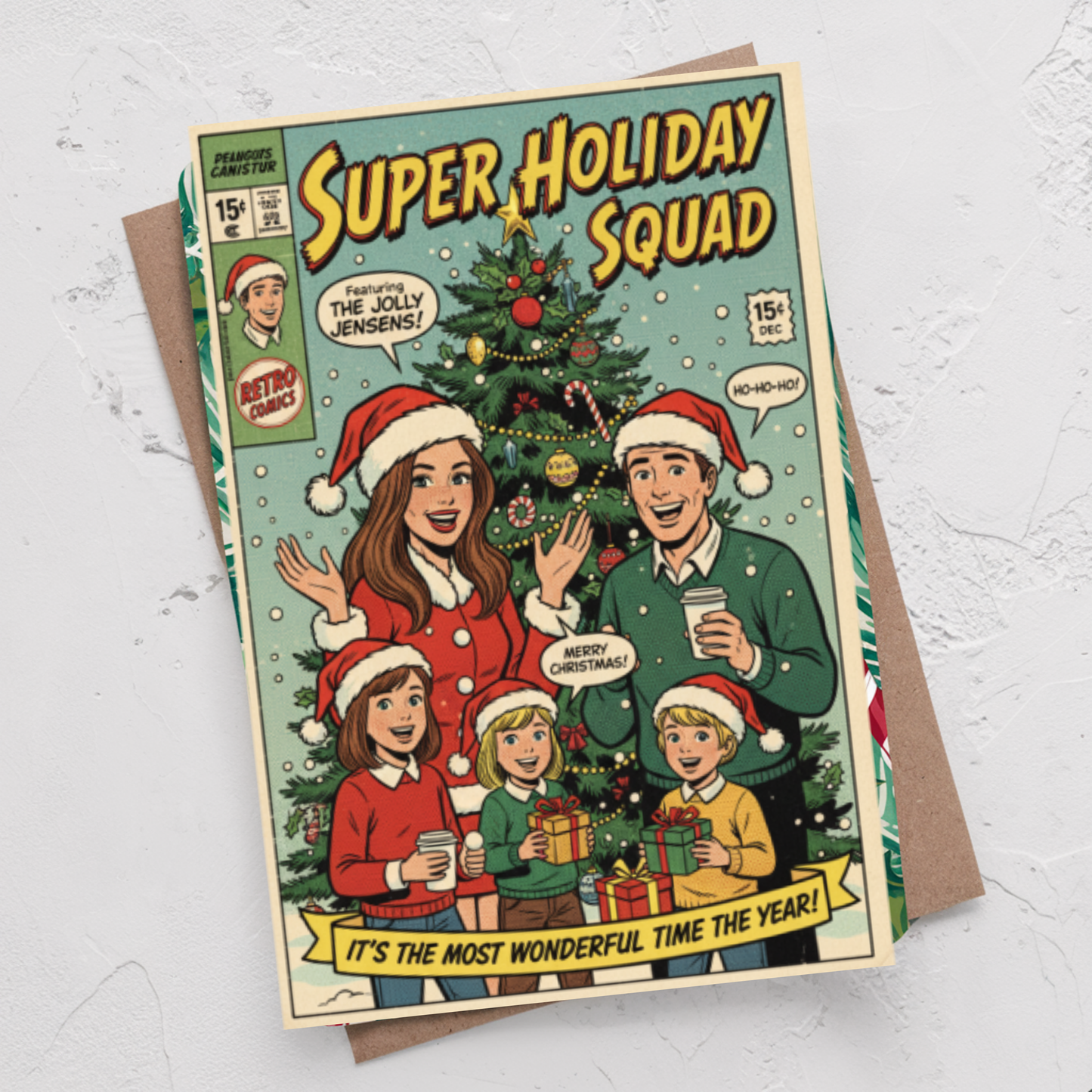 Funny Comic Style Christmas Card - Personalized Gift