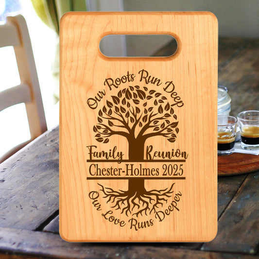 Personalized Family Reunion Maple Wood Cutting Board, Custom With Family Name, Family Reunion Gift Idea, Family Tree Wall Decor