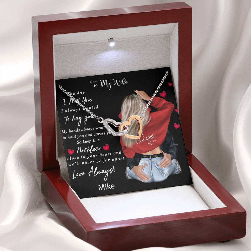 Interlocking Hearts Necklace (Yellow & White Gold Variants)