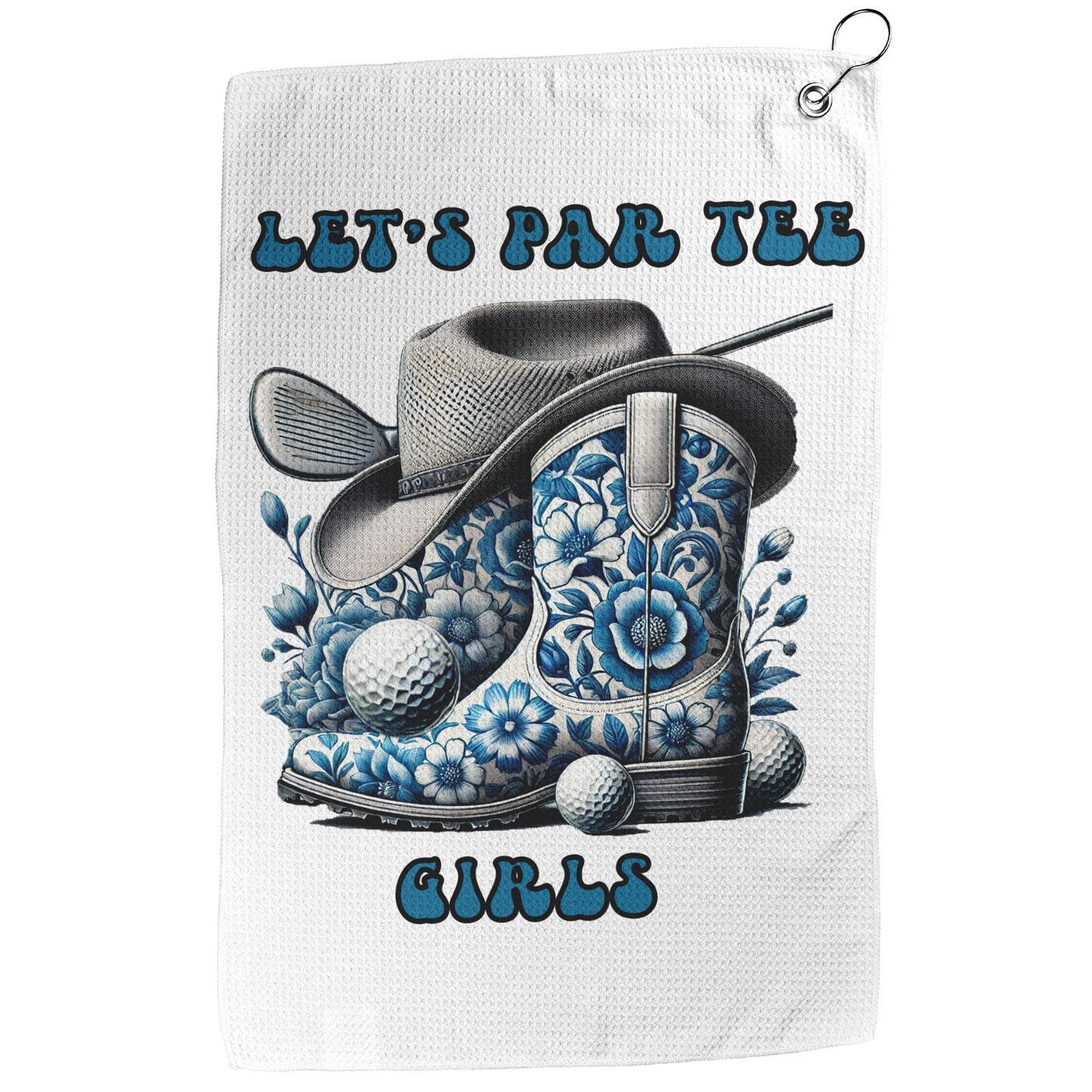 Let's Par Tee Girls Unisex Heavy Cotton Tee and Golf Towel