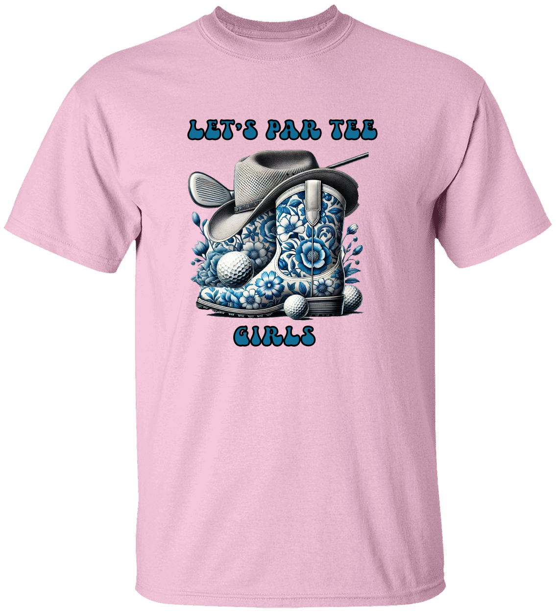 Let's Par Tee Girls Unisex Heavy Cotton Tee and Golf Towel