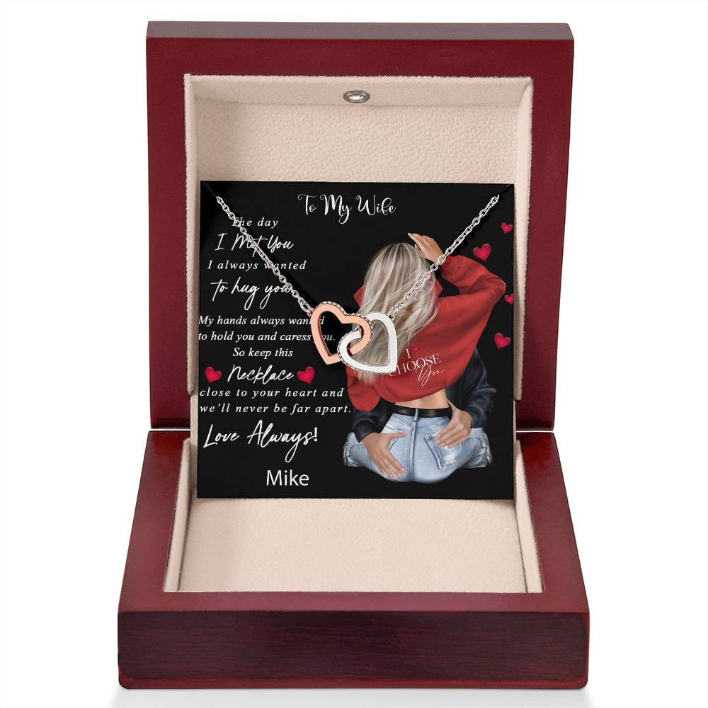 Interlocking Hearts Necklace (Yellow & White Gold Variants)