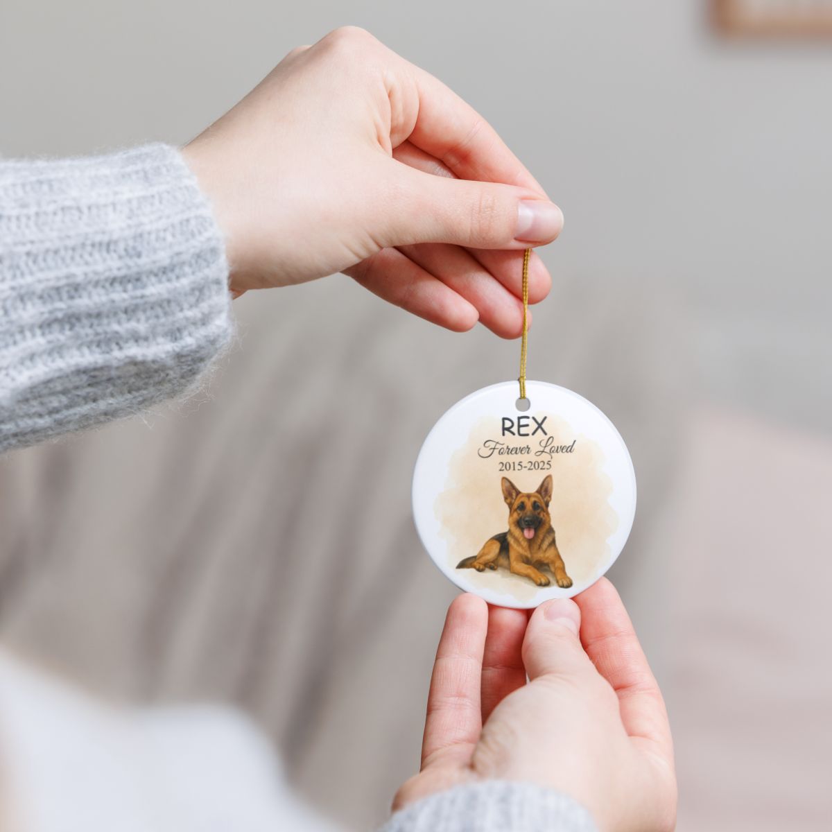 Custom Pet Memorial Ceramic Ornament - Cherished Keepsake