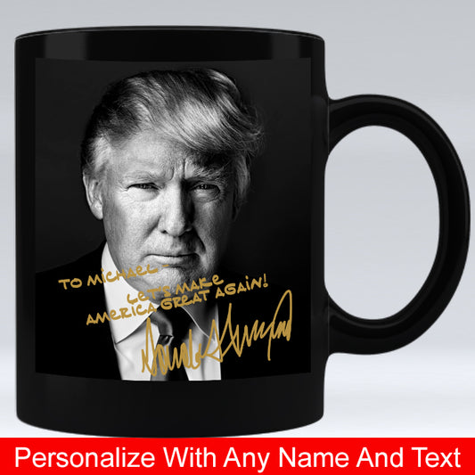 Personalized Black Ceramic Mug - Custom Name & Text