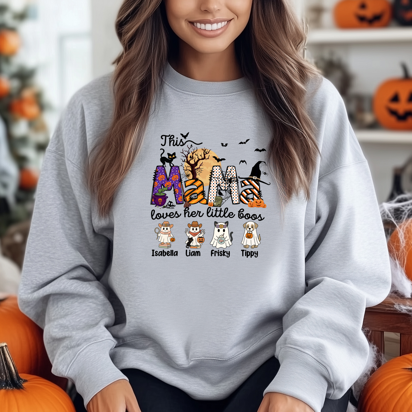 Halloween Boo Personalized Sweatshirt for Moms