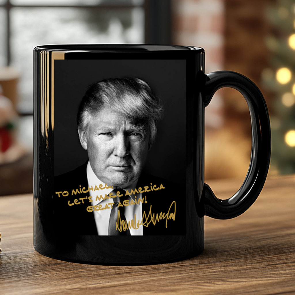 Personalized Black Ceramic Mug - Custom Name & Text
