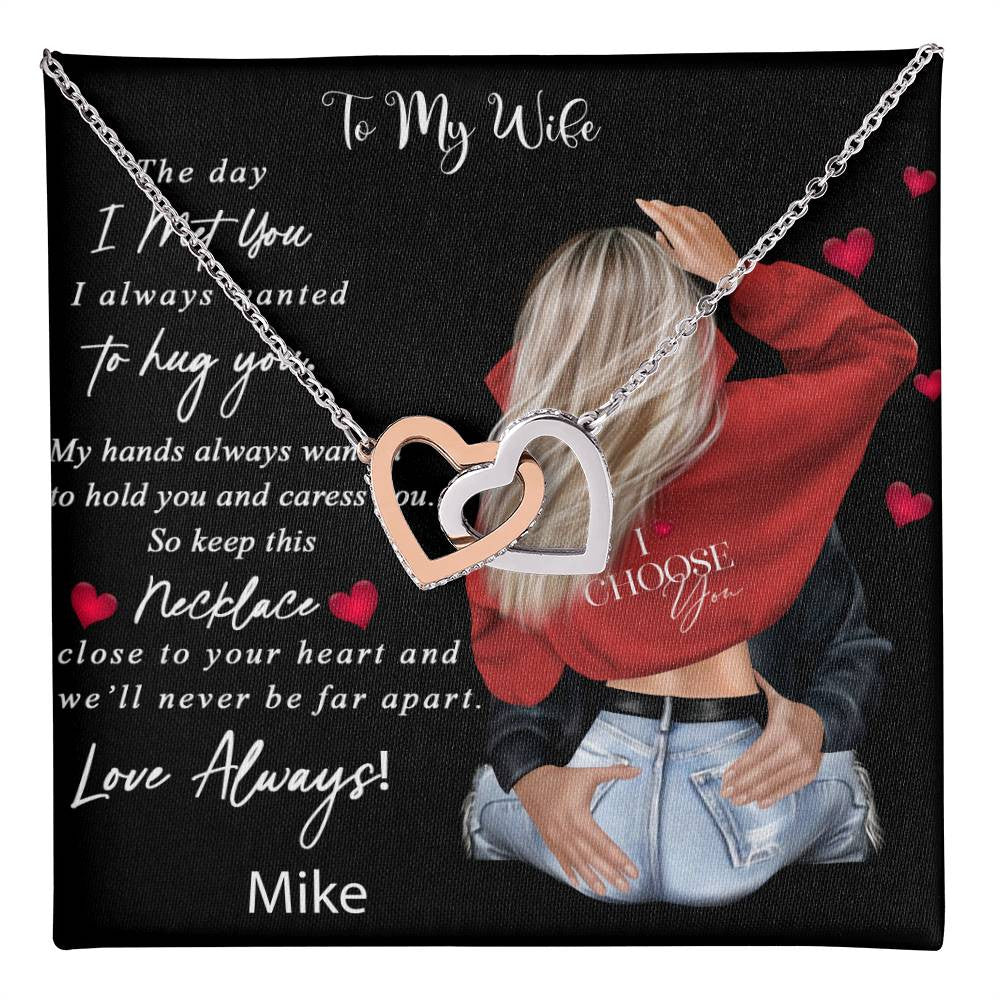 Interlocking Hearts Necklace (Yellow & White Gold Variants)