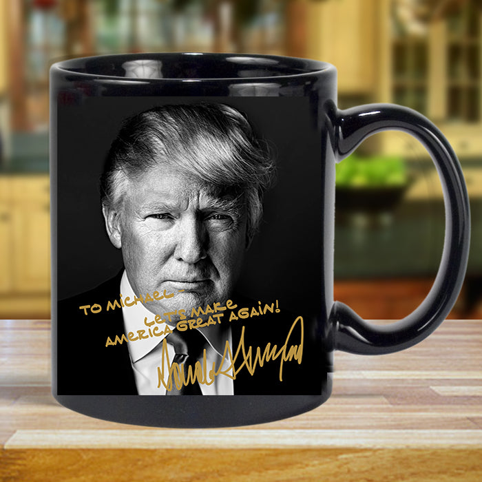 Personalized Black Ceramic Mug - Custom Name & Text