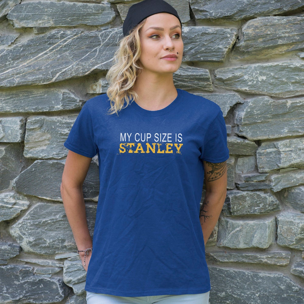 St Louis Hockey Shirt/ My Cup Size Is Stanley/ Team Colors With Royal Blue And Gold/ Hockey Sports Fan