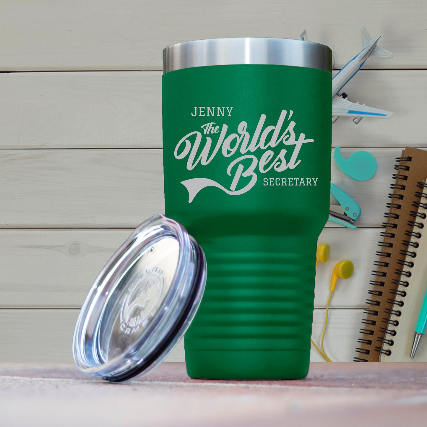 World's Best Secretary Polar Camel 30oz Ringneck Tumbler Laser Etched No Colored Art