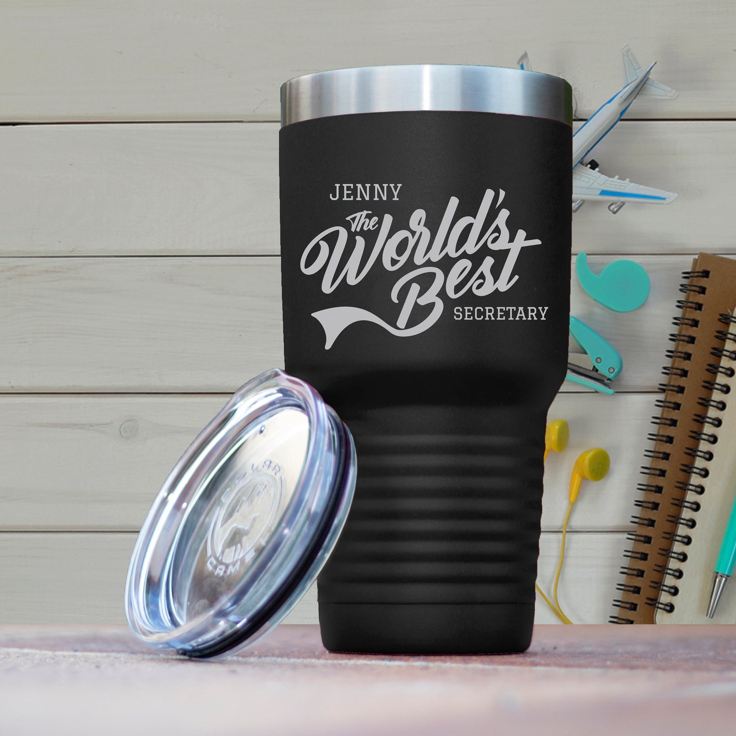 World's Best Secretary Polar Camel 30oz Ringneck Tumbler Laser Etched No Colored Art
