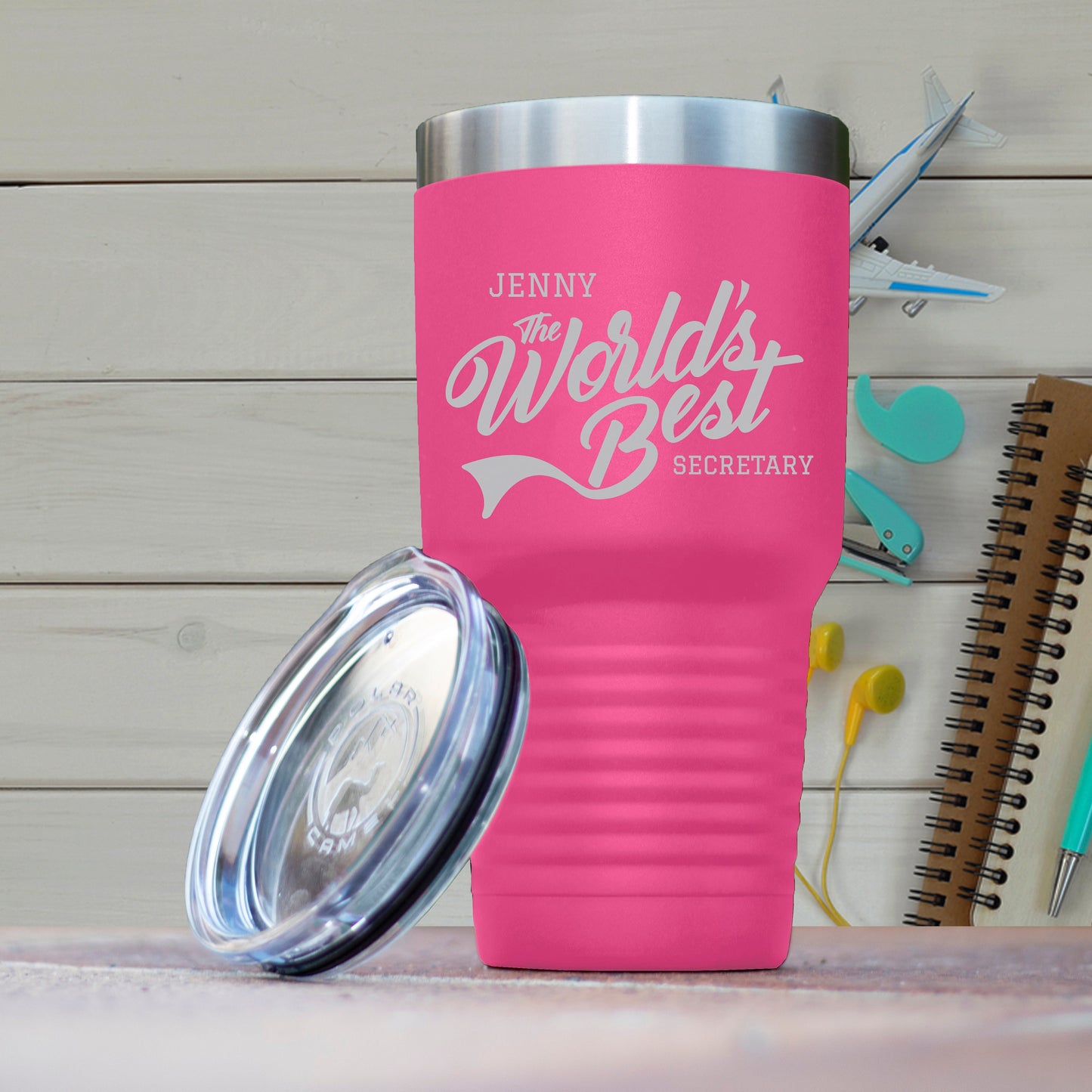 World's Best Secretary Polar Camel 30oz Ringneck Tumbler Laser Etched No Colored Art