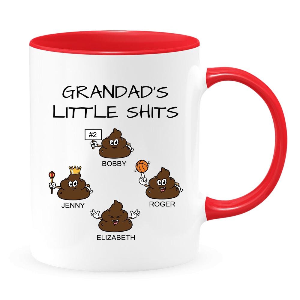 Personalized Grandad Gift/ Grandad's Little Shits/ Funny Grandad Mug/ Custom Grandad Day Gift/ For Grandad's  Birthday/ Custom Kids Name