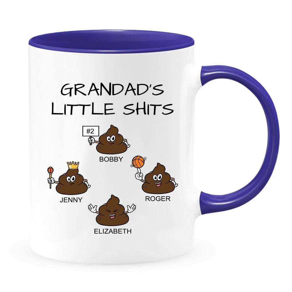 Personalized Grandad Gift/ Grandad's Little Shits/ Funny Grandad Mug/ Custom Grandad Day Gift/ For Grandad's  Birthday/ Custom Kids Name