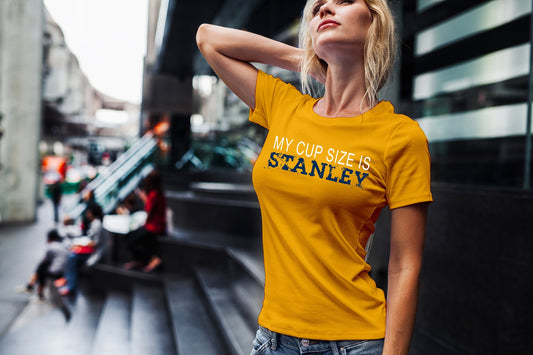 Nashville Predators Hockey Shirt/ My Cup Size Is Stanley/ Team Colors With Navy Blue And Gold/ Hockey Sports Fan