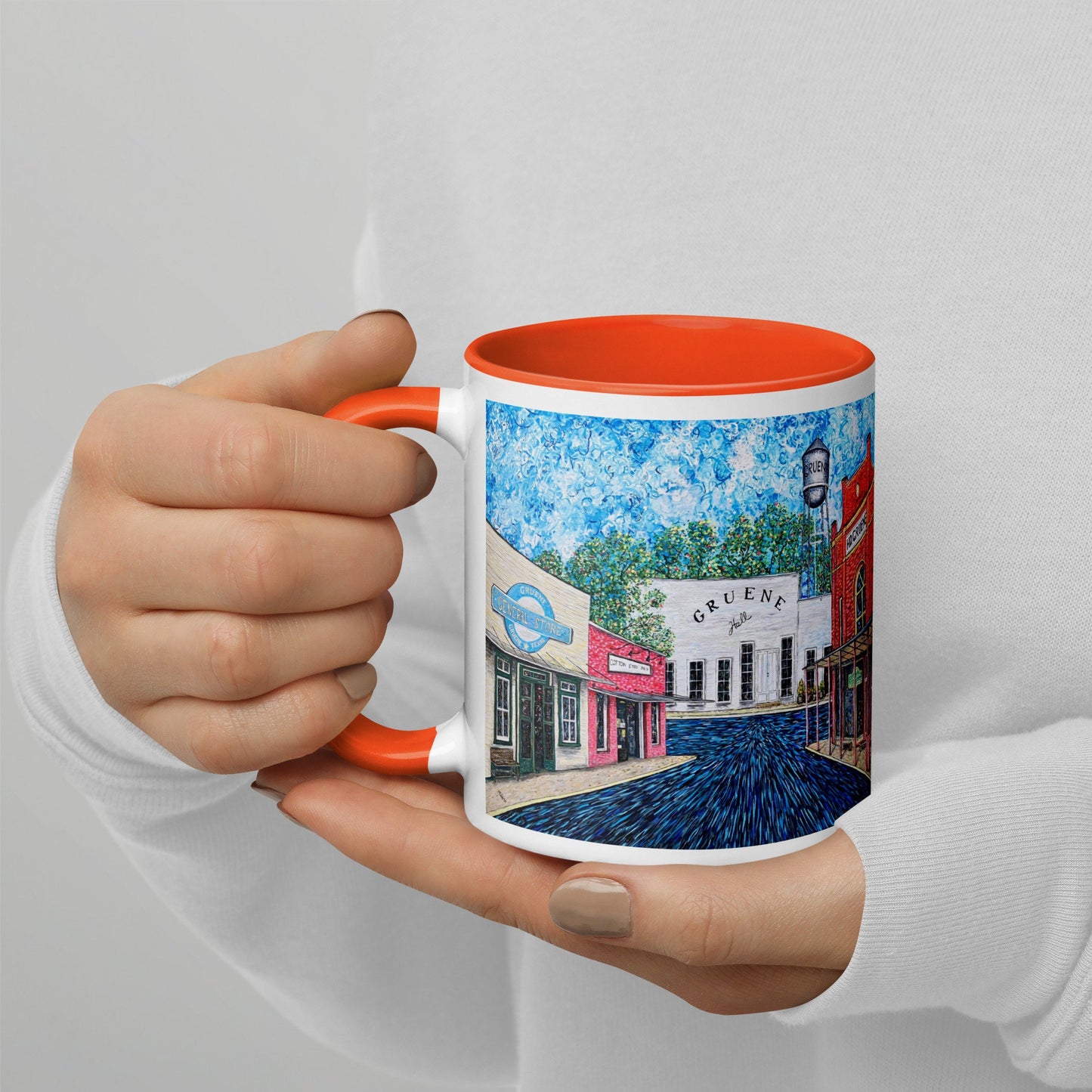 New Braunfels Gruene Hall Mug with Color Inside/ New Braunfels Art/ Local Artist/ Texas Art Print On Mug