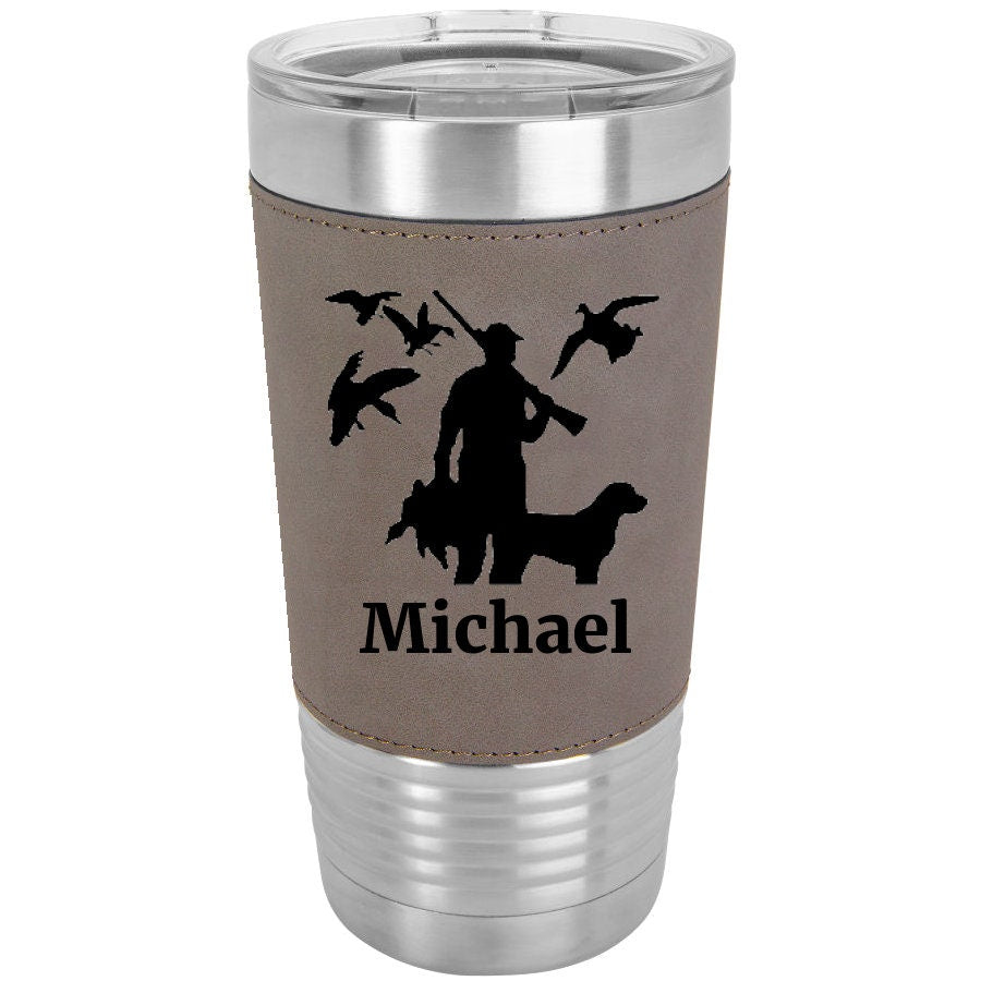 Personalized Duck Hunter 20 oz. Laserable Leatherette Tumbler