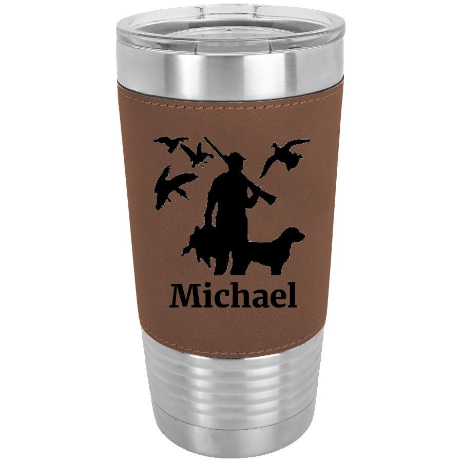 Personalized Duck Hunter 20 oz. Laserable Leatherette Tumbler
