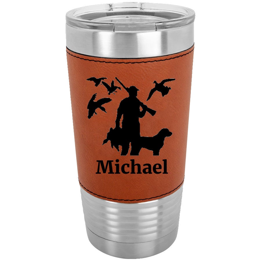 Personalized Duck Hunter 20 oz. Laserable Leatherette Tumbler