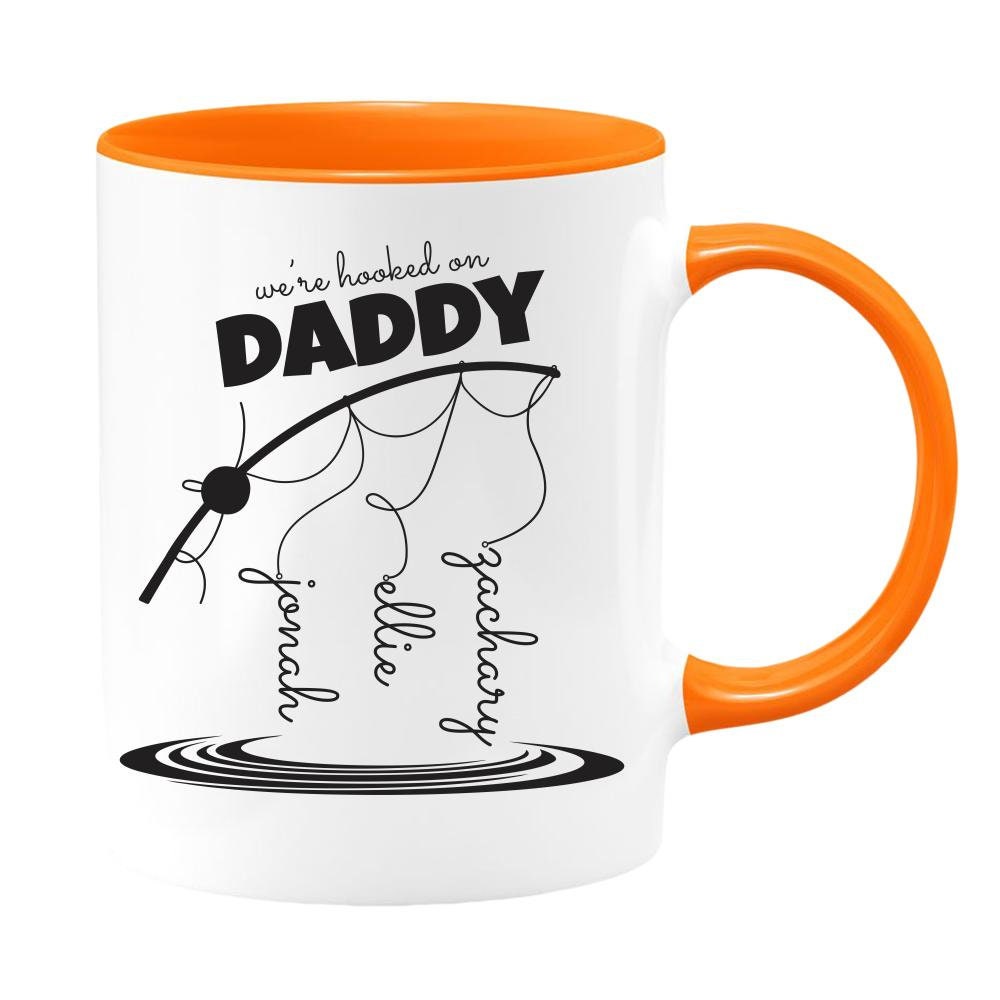 Personalized Hooked On Daddy Fisherman Gift/ Personalized With Kids Names/ Christmas/ Birthday/ Father's Day Gift/ Fishing Dad Gift