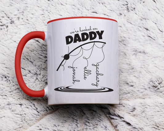 Personalized Hooked On Daddy Fisherman Gift/ Personalized With Kids Names/ Christmas/ Birthday/ Father's Day Gift/ Fishing Dad Gift