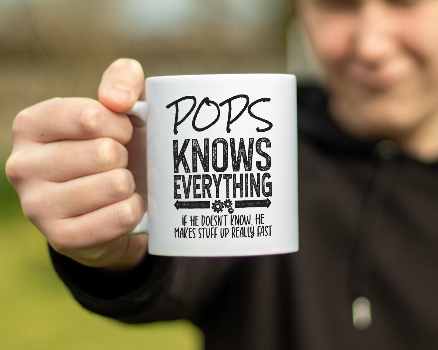 Pops Knows Everything/Funny Dad White Mug/Father's Day Gift