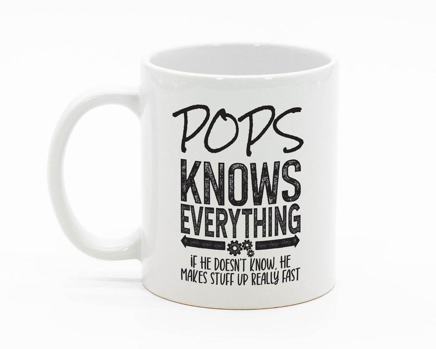 Pops Knows Everything/Funny Dad White Mug/Father's Day Gift