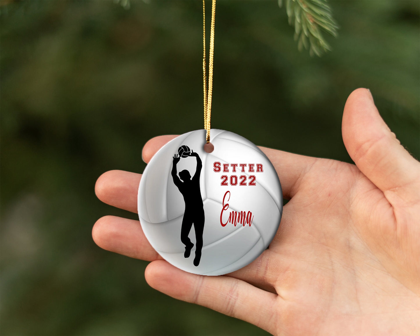 Personalized Volleyball Ornament/ Ceramic Christmas Ornament/ Custom With Names And Date/ Custom Team Name/ Volleyball Christmas Gift