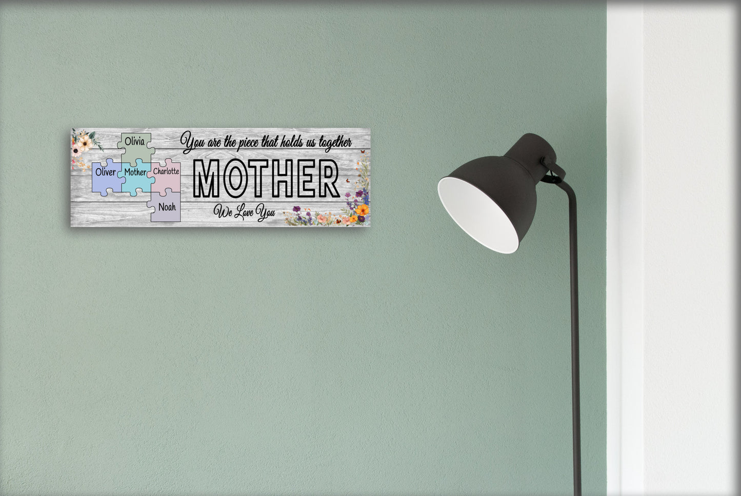 Custom Mother’s Day Sign - Personalized Mom, Grandma, Nana Gift - Kids’ Names on Puzzle Pieces