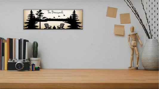 Personalized Lake Scene Flying Ducks Panoramic Wood