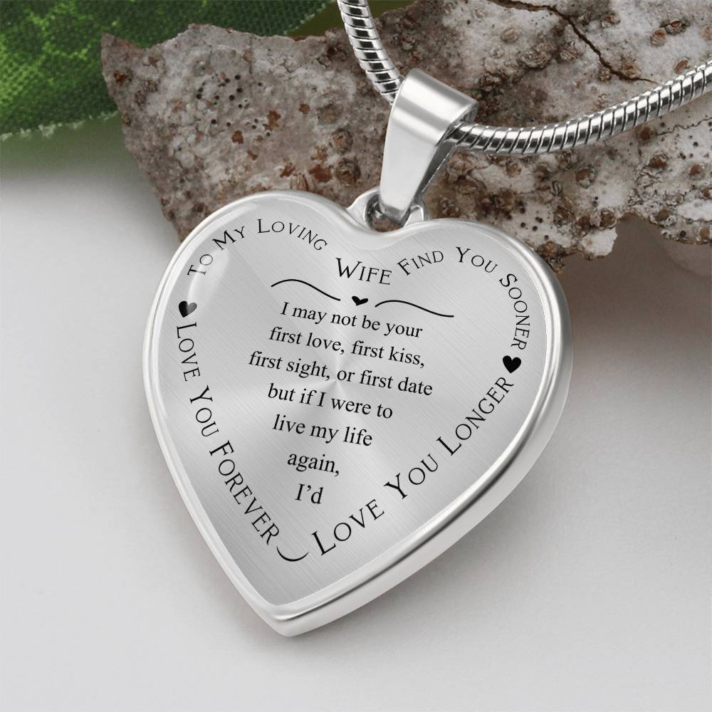 Engraved Heart Necklace Gift for Wife, Personalized Pendant, Custom Jewelry Keepsake, Anniversary Present, Heartfelt Love Token