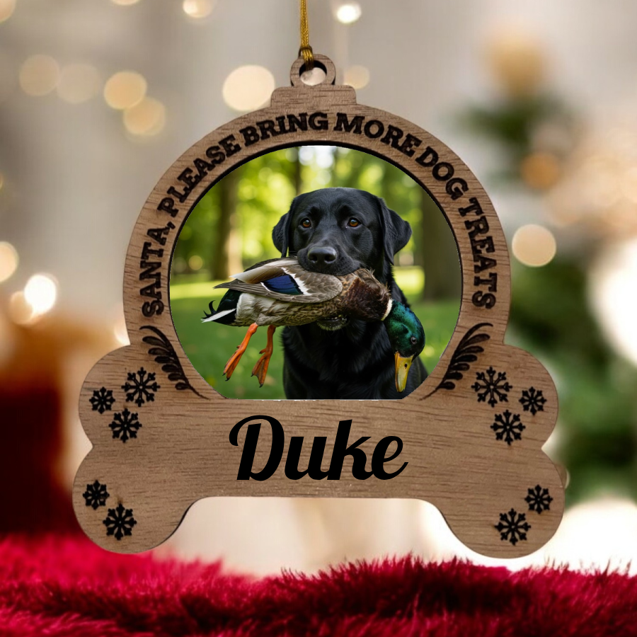 Custom Dog Photo Ornament - Personalized Pet Gift