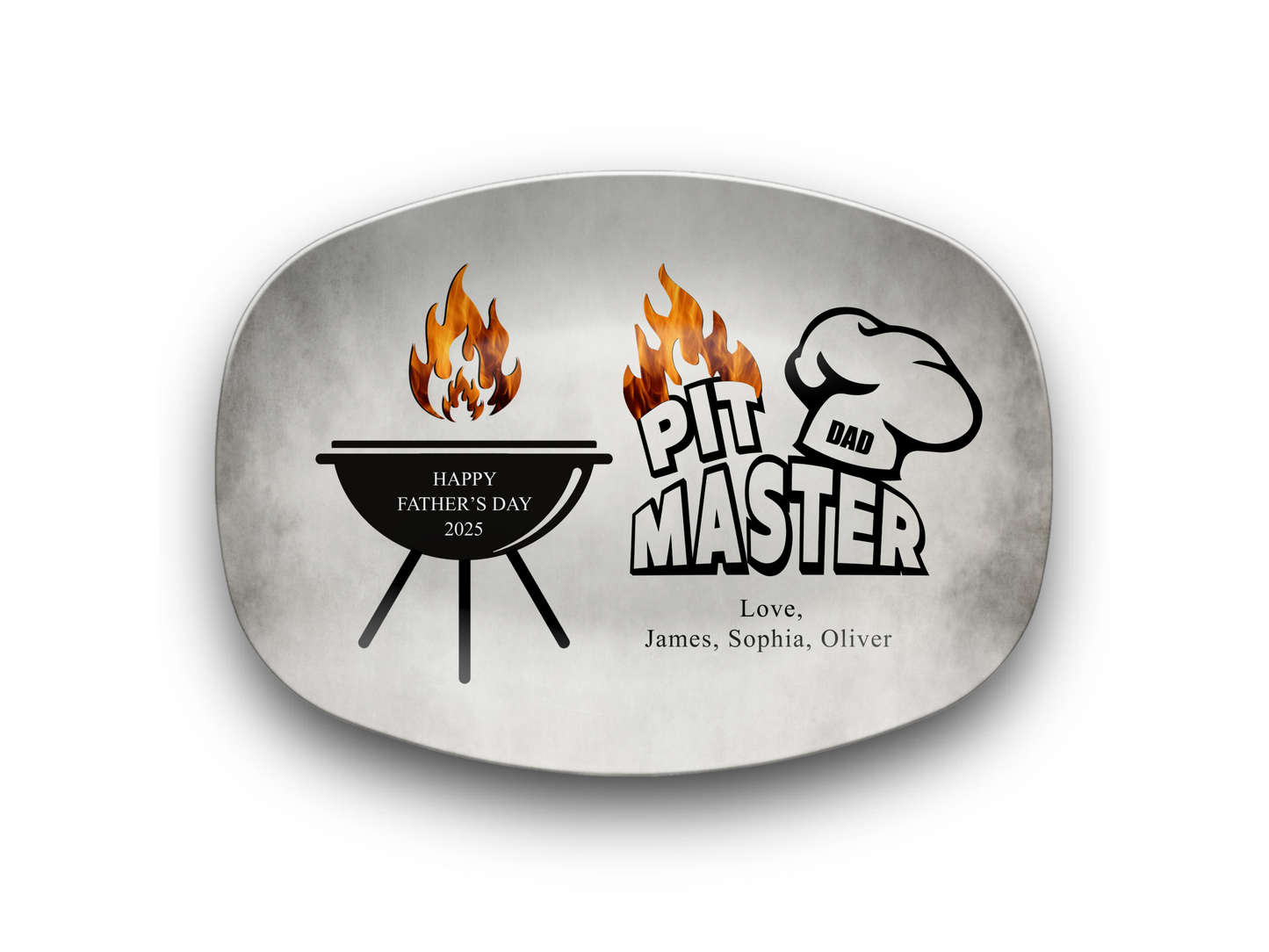 Personalized Grill Plate for Daddy, Papa, or Grandpa – Custom Names & Date – Father’s Day Gift Idea