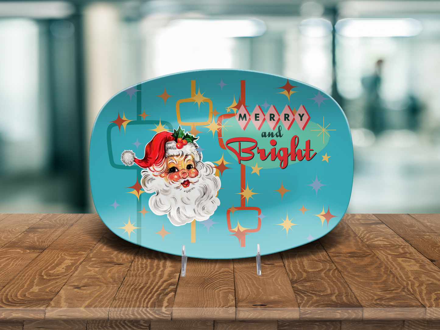Unbreakable Oval Holiday Serving Plate - Merry and Bright