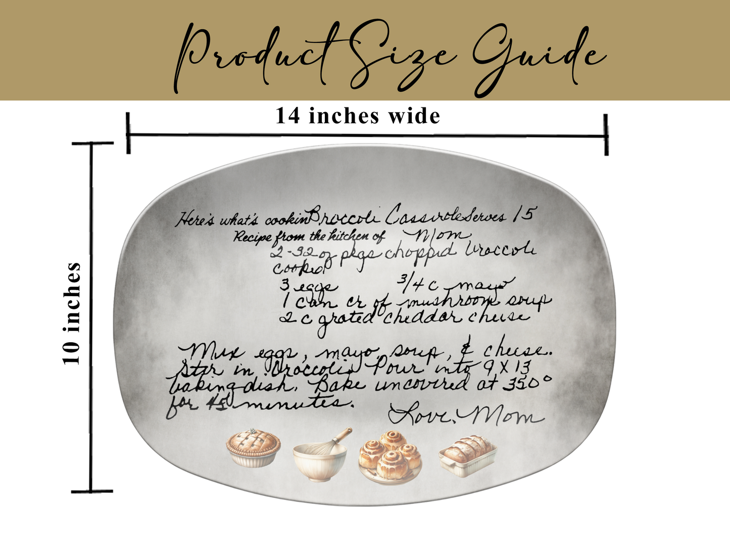 Personalized Serving Platter – Custom Handwritten Recipe Keepsake