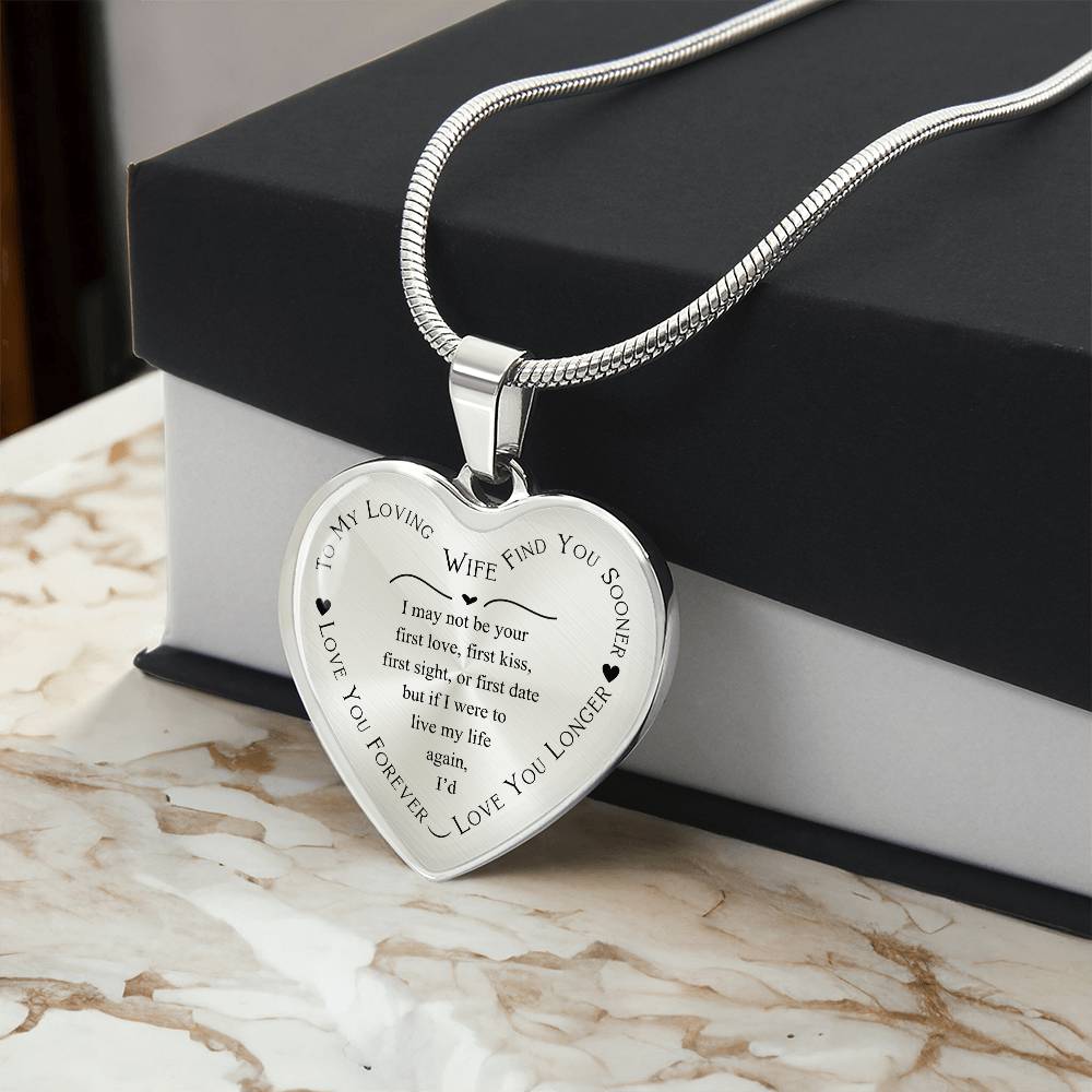Engraved Heart Necklace Gift for Wife, Personalized Pendant, Custom Jewelry Keepsake, Anniversary Present, Heartfelt Love Token