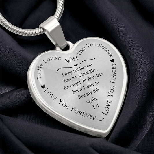 Engraved Heart Necklace Gift for Wife, Personalized Pendant, Custom Jewelry Keepsake, Anniversary Present, Heartfelt Love Token